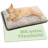 Selbstheizende Decke für Hunde & Katzen Braun 60x45cm - Weich & kuschelige Katzendecke - Geräuschdämpfung - Waschbarer Bezug - Mit Rutschfester Unterseite