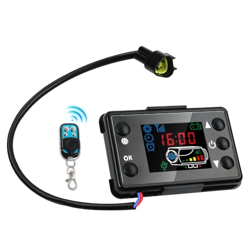 Aoreun 12V Auto Heizung LCD Schalter Controller, Luftheizungs-Steuerplatine mit Fernbedienung, LCD-Autoheizungsregler, Auto Standheizung Controller Board für Auto Diesel Luftheizung Parkheizung