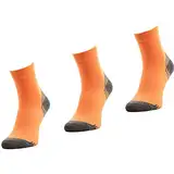 Comodo - Laufsocken Sport Kinder und Erwachsene rutschfest|3 Paar Thermo Running Socks kurz|atmungsaktive Sneaker Socken für langes Laufen/Joggen für Mädchen und Jungen RUN6 gr 35-38 Neon orange