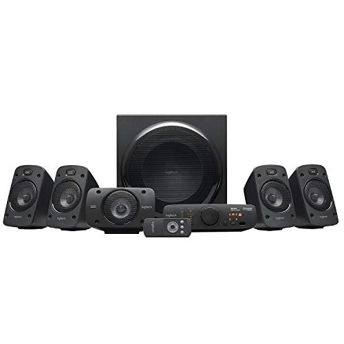 Logitech Z906 5.1 Sound System, Lautsprecher mit 1000 Watt Surround Sound, THX, Mehrere Audio-Eingänge, Fernbedienung, UK Stecker, PC/PS4/Xbox/Stereo-Anlage/TV/Smartphone/Tablet - Schwarz