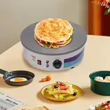 MEELRYD Crêpes Maker, Ø45cm antihaftbeschichtete Platte Elektro-Griddle-Kochfeld mit einstellbarer Temperaturregelung für Crepes, Pancakes, Galettes & Burritos, Taccos, 3000W