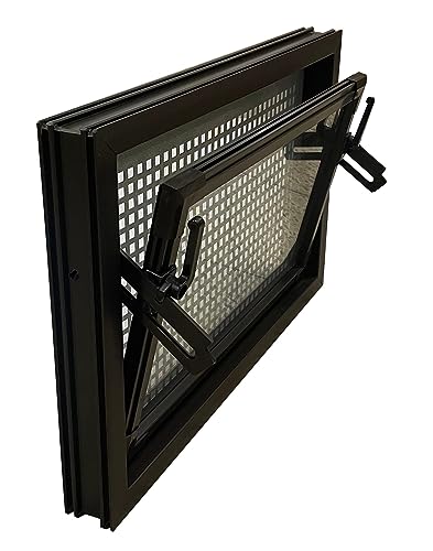 Kellerfenster braun 60 x 30 cm Isolierverglasung 3.3 incl. Schutzgitter, Insektenschutz, 4 Fensterbauschrauben, Fensterkeile