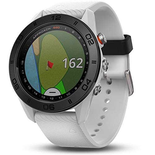 Garmin Approach S60 GPS-Golf-Uhr mit Weiß silicone band, Schwarz