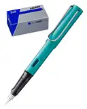 LAMY AL-star Set Füllhalter aus Aluminium in turmaline mit ergonomischem Griff und polierter Stahlfeder Strichbreite Fein T10 3er Set Tintenpatronen, original Umkarton - Tinte blau