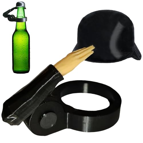 KOLGEIKJ Bierhelm, Bierflaschen Helm, Soldat Salute Bier Bierflaschen Helm Flaschenverschluss, Bierflaschenverschluss, Wiederverwendbar Staubdicht Flaschenverschluss Bierflaschen für Aktive (black)