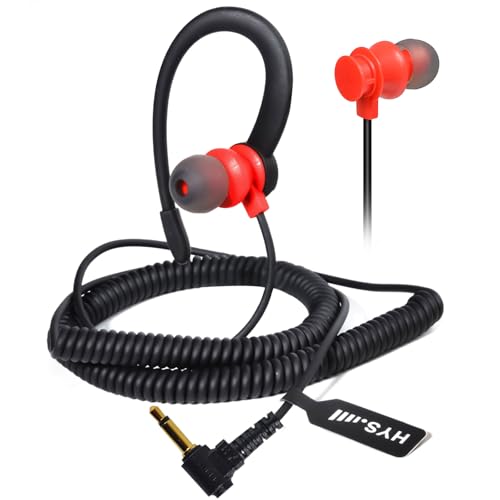 HYS Leichter Ohrbügel - 3,5mm Klinke - Linkes oder rechtes Ohr - Kopfhörer Headset für Funkgeräte Handmikrofon, 1 Stück (REDC-1)