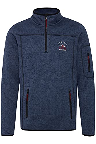 FQ1924 FQBirk Herren Fleecepullover Sweatpullover Troyer mit Stehkragen, Größe:M, Farbe:Navy Blazer Melange (1939231)