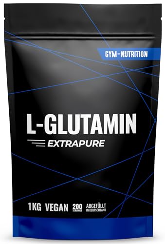 1000g Ultrareines L-Glutamin Pulver extra hochdosiert - Glutamin Pulver - Laborgeprüft und vegan – Made in Germany 1kg - Neutraler Geschmack Natürlich