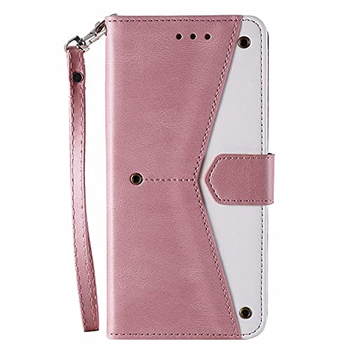 Miagon Niet Spleißen Schutzhülle für Samsung Galaxy S20 FE,PU Leder Flip Brieftasche Klapphülle Case Cover Tasche mit Ständer Kartenfach Magnetisch,Roségold