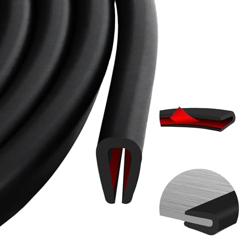 Kantenschutz selbstklebend EPDM Kantenschutzprofil U Gummidichtung Schwarz Gummi Kantenschutz für Bleche Glasscheiben Auto Blechschutzkante (3m, 2mm)