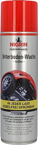 NIGRIN Performance Unterboden Wachs, Schutz von Fahrzeug-Unterböden und Karosserien, erhält Metall- oder Lackoptik im Bodenbereich, einfach und sauber verarbeitbar, 500 ml