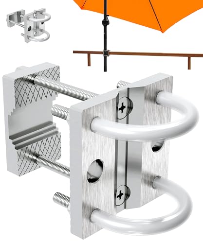 Sonnenschirmhalter aus Edelstahl für Balkongeländer rund und eckig Schirmhalterung bis Sonnenschirm 300 cm Schirmständer Balkon stabile Bügel Halterung sichere Befestigung am Geländer