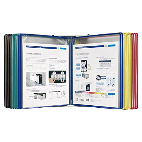 MOKLYF Desktop-Referenzsystem mit 20 Anzeigetaschen, wandmontierter Flip-File-Halter, Schreibtisch-Referenz-Organizer für A4-Dokumentreferenz und -speicherung(G