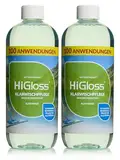 HiGloss Klarwischpflege Hochkonzentrat 2x 1000ml Wischroboter geeignet Bodenreiniger, schonend zu allen Böden, Laminatboden, Fliesenboden & Korkboden, streifenfrei Alpenbrise
