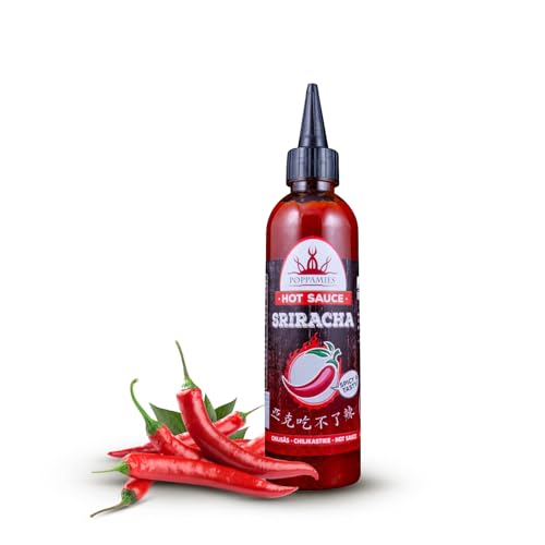 Poppamies Sriracha Hot Sauce - Glutenfrei Laktosefrei Vegan - Würze: 4/10-275g