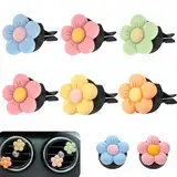 6 Stück Auto Diffuser, Mehrfarbig Auto lufterfrischer Bunte Duftstecker Auto Gänseblümchen Blume Car Essentials Car Decoration Zubehör für Auton Wohnzimmer Büro
