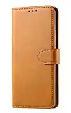 GIOPUEY Leder Hülle für VIVO Y52/VIVO Y72 5G, All Inclusive Flip Leder Case Cover, 3 Kartenfach Halterungs Funktion Handyhülle für VIVO Y52/VIVO Y72 5G - Gelb