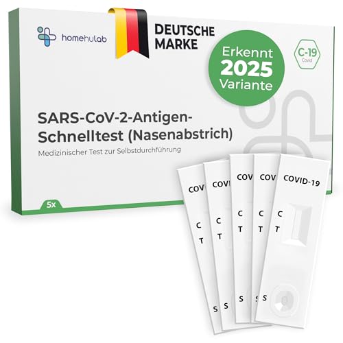 5x Corona Schnelltest - NEUE VARIANTE 2025 (XEC) - Selbsttest Covid-19 Antigentest auf SARS-CoV-2 Schnelltest zur Eigenanwendung - Präziser Covid Test