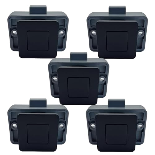 MTSmart RV Metall Druckknopf Schrank Schlösser, Quadratischer RV Schrank Schlösser für Wohnmobile, Wohnwagen, Boote, Yachten, Marine,Wohnmobile Schrank Schlösser Schlüssellose (Schwarz 5PC)