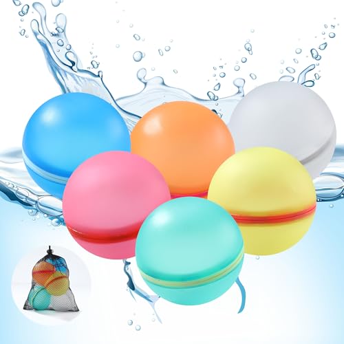 Wiederverwendbare Wasserbomben Magnet,Wiederverwendbare Wasserbomben Selbstschließend mit 1 Mesh Bag,geeignet für Partys im Freien und Wasserparks (6)