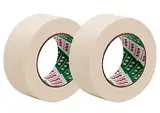 2 Rollen Abdeckband, universelles Malerklebeband, 50 mm, 60m(Gesamtlänge 120m). rückstandsfreies Malerband für Malerarbeiten, Abdecken von Farbe, leicht zu entfernen, starke Haftung Malerkrepp Beige