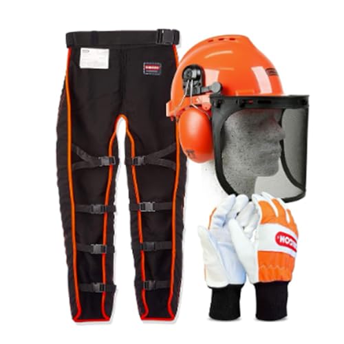 Oregon Typ A Sicherheitsbekleidung für Kettensägenbetrieb, mit universaler Leggins/ nahtloser Hose, Handschuhen und Helm