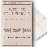 Interluxe Duftmelt Wachsmelt Weißes Sandelholz angenehm duftend Waxmelt 100% pflanzlich Duftwachswürfel für Duftlampe Wachs mit Duftöl Indoor Melts Duftwachs für Aromalampe