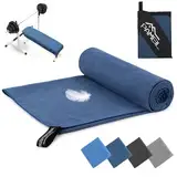 Mikrofaser Handtuch - 4 Farben & 7Größen - Kompakte Microfaser Handtücher -Fitness Handtuch, Sporthandtuch, für Outdoor, Strand, Camping, Sauna, Fitness (Navy blau, 100x200cm)