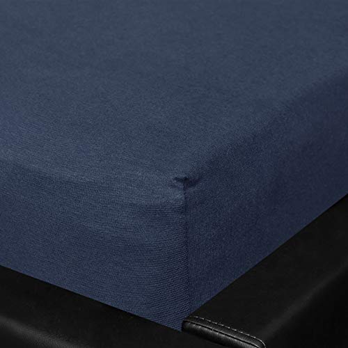 G BETTWARENSHOP Jersey Spannbettlaken Multi-Stretch Marine, 80x200-80x220 cm