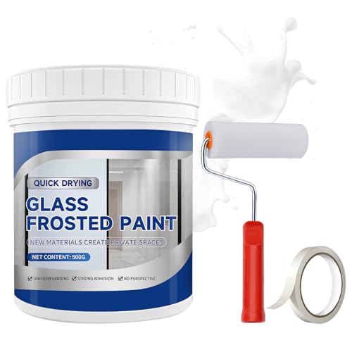 Miioto Milchglasfarbe, Fenster Sichtschutzfolie - 500g Milchglasmalen für Glas, Milchglas, Wasserbasierte Sichtschutz Fenster, Matt Undurchsichtig, Geeignet für Bad, Küche, Büro