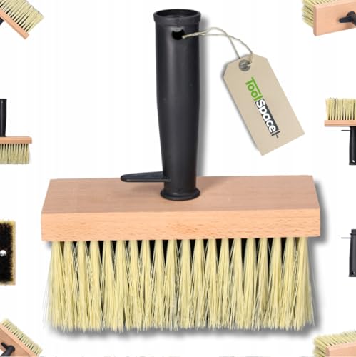 ToolSpace Deckenbürste 170 mm Quast Breit Kleisterbürste Ergonomisch Griff Tapezierbürste Tapetenkleister Tapeten Bürste Terrassenstreichbürste Spritzpinsel 170 mm Tapetenquaste für Isolierung