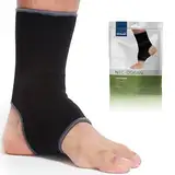 NEOtech Care Sprunggelenkbandage - Elastisches & Atmungsaktives - Mittlere Kompression (Schwarz, 1 Einheit, Größe M)