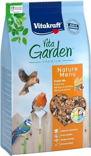 Vitakraft Vita Garden, Wildvogelfutter, mit vielen tierische Proteinen, umweltschonend, Ambrosia controlled, ohne Zusatz von Zucker (1x 1kg)