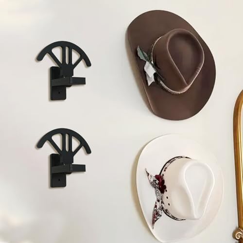 2 Stück verstellbare Cowboyhut-Halter, Holz-Cowboyhut-Wandhalterung, Ständer für die Wand, kann die ursprüngliche Form des Hutes beibehalten, 4-fach verstellbares Westernhut-Display für Fedoras