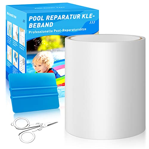 KAZATE Pool Reparaturset, Pool Flickzeug Selbstklebend Unterwasser Wasserdichtes, 10 cm x 150 cm Reparatur Klebeband Pool Flicken für Wasserbett, Pool, Poolfolie, Planschbecken, Luftmatratze