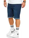 Soulstar Herren Kurze Hose Jeansshorts Bermuda Shorts Jeans Denim Stretch Used Look S2_JN-420-Indigo_420-L