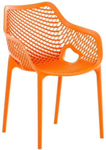 CLP Stuhl Air XL I Stapelbarer Terrassenstuhl I Komfort Und Design I Ideal Für Garten und Balkon I UV Beständig Und Wetterfest, Farbe:orange