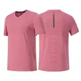 Herren-Sweatshirt Bequemes Holure 3 Or 5er Pack Herren Sports Tshirts Atmungsaktiv Schnelltrocknend Kurzarm T Shirts Funktionsshirt Laufshirt Sommer Bequemes Tshirt Herren Oversize (Pink, XXL)