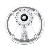 JTBDWOSK Rund Digitale Waage, Easy-to-Read Analog Dial, Robuste Plattform, Compact Mechanische Personenwaage,Silber