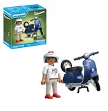 PLAYMOBIL Cars 71622 1969 Vespa 150 Sprint Veloce, Blau, originalgetreues Modell für Sammler und Fans, inklusive vielseitigem Zubehör und abnehmbaren Ersatzrad