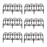 Ma Maison Gartenzaun 3,6 Meter aus Metall Set 6 Stück 60 x 32 cm - für Beet, Zaun, Trennwand, Ränder, robust, strapazierfähig, Zaun – dekorative Bordüre schwarz Made in Italy