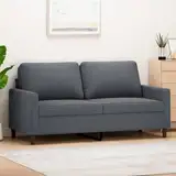 Cozynest 2-Sitzer-Sofa Dunkelgrau 140 cm Samt Couch für Wohnzimmer, Polstersofa mit Metallgestell, Loungesofa Zweisitzer Wohnzimmersofa Wohnzimmermöbel