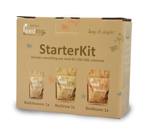 Green House Feeding Bio StarterKit - Starter Dünger Set für den organischen Anbau mit NPK-Dünger und Wachstumsverstärker - reicht für 100-150 Liter Substrat