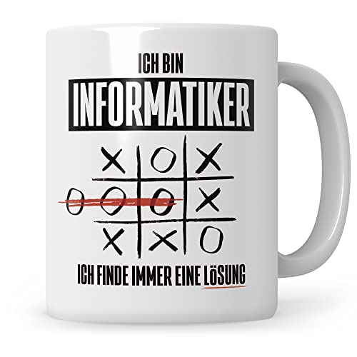 Sweetify Informatiker Geschenk Kaffeebecher Informatik IT Admin Kaffeetasse Programmierer Spruch Ich bin Informatiker Geschenkidee Administrator Systemadministrator Nerd