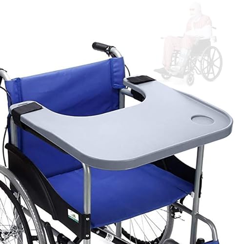 Rollstuhl Tablett Therapietisch Speisetisches Rollstuhltisch Abnehmbar 52 * 58cm Rollstuhlzubehör Zum Essen, Lesen Und Ausruhen - Tragbarer Universal-Tablett-Schreibtisch Mit Getränkehalter