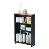 YAMAZAKI Tower Badrollwagen, Stahl, Schwarz, One Size