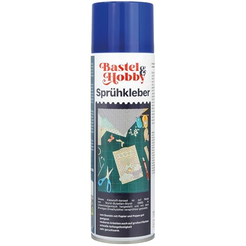 Bastelsprühkleber transparent 500ml Aerosol zum Basteln mit Holz, Papier, Pappe und Schaumstoff - Sprühkleber Stoff für Bastelarbeiten (1)