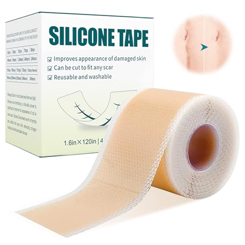 Silikon Narbenpflaster, Silikonpflaster für Narben, Silikon-Narbenband Rolle, Narbenroller Op narben, Silicone Scar Sheets für Sichtbare Narbenpflege (4CMx300CM)