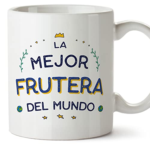 Mugffins Tassen/Becher mit Spruch für GEMÜSEHÄNDLERIN - Auf Spanisch - Mejor del Mundo - 11 oz / 330 ml - originelles und lustiges Geschenk Mitarbeiter