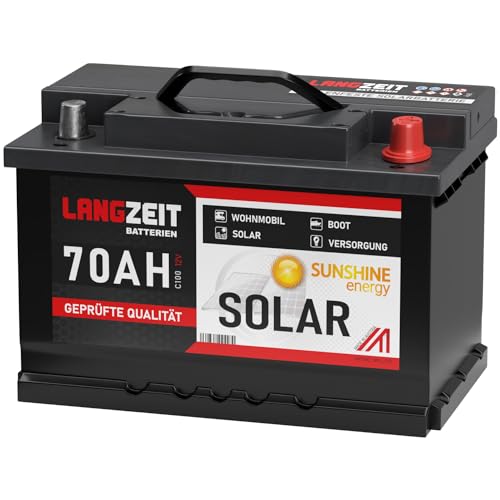 Solarbatterie 70Ah 12V Wohnmobil Boot Camping Schiff Rollstuhl REHA Batterie Solar 60Ah (70AH 12V)